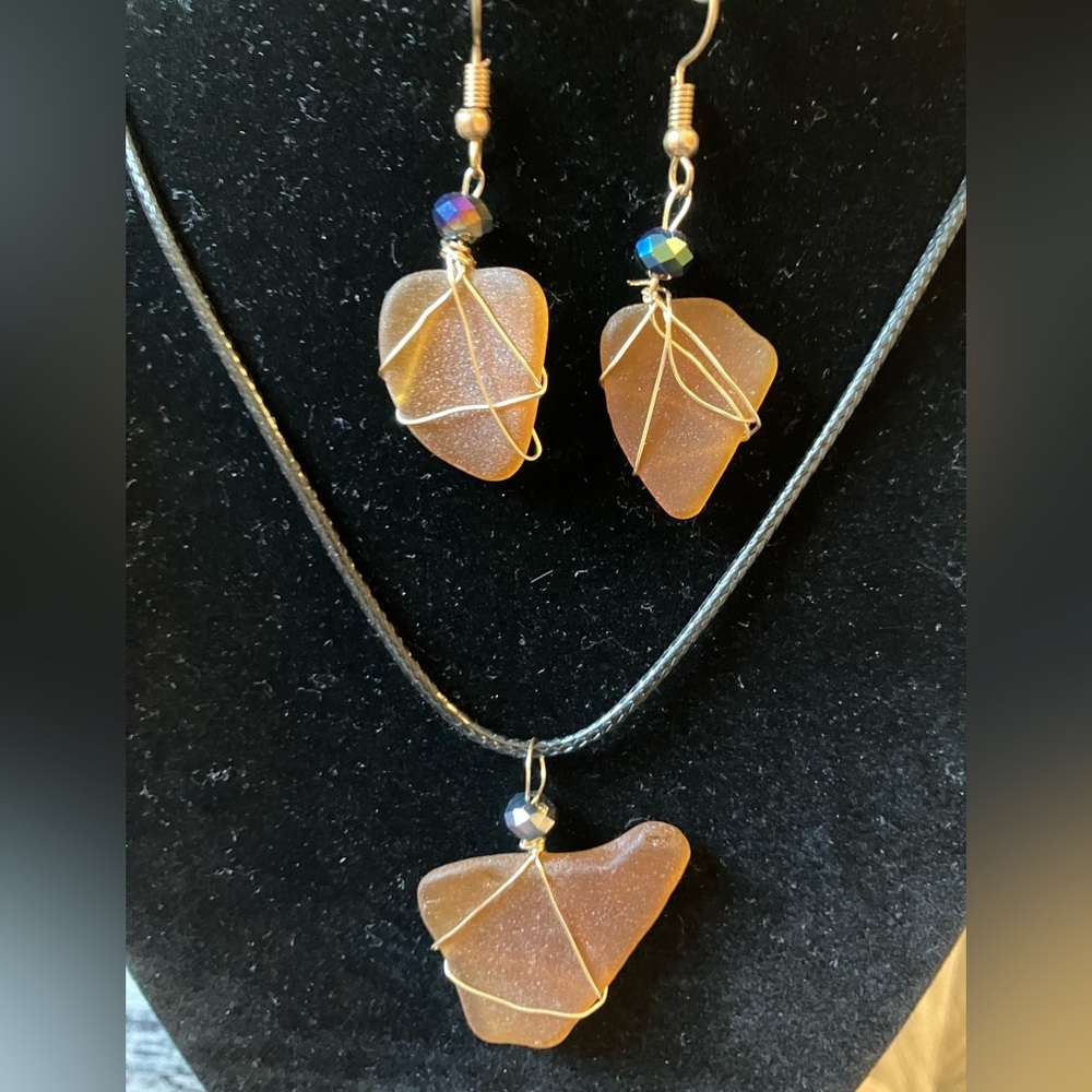 #53 handmade seaglass necklace set
